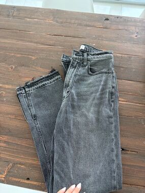 Abercrombie & Fitch Women's Straight Leg Jeans in Washed Black